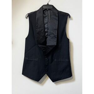 COOFANDY Men's Black Tuxedo Vest Shawl Collar Formal Waistcoat‎ Sz S